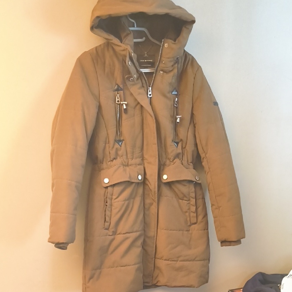 Lucky Brand - Military Green ( Olive ) Hooded Winter Trench Coat Parka